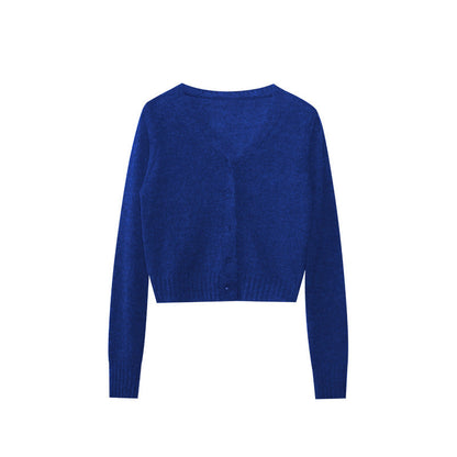 Casual Versatile V-Neck Sweater Women's Knitted Cardigan