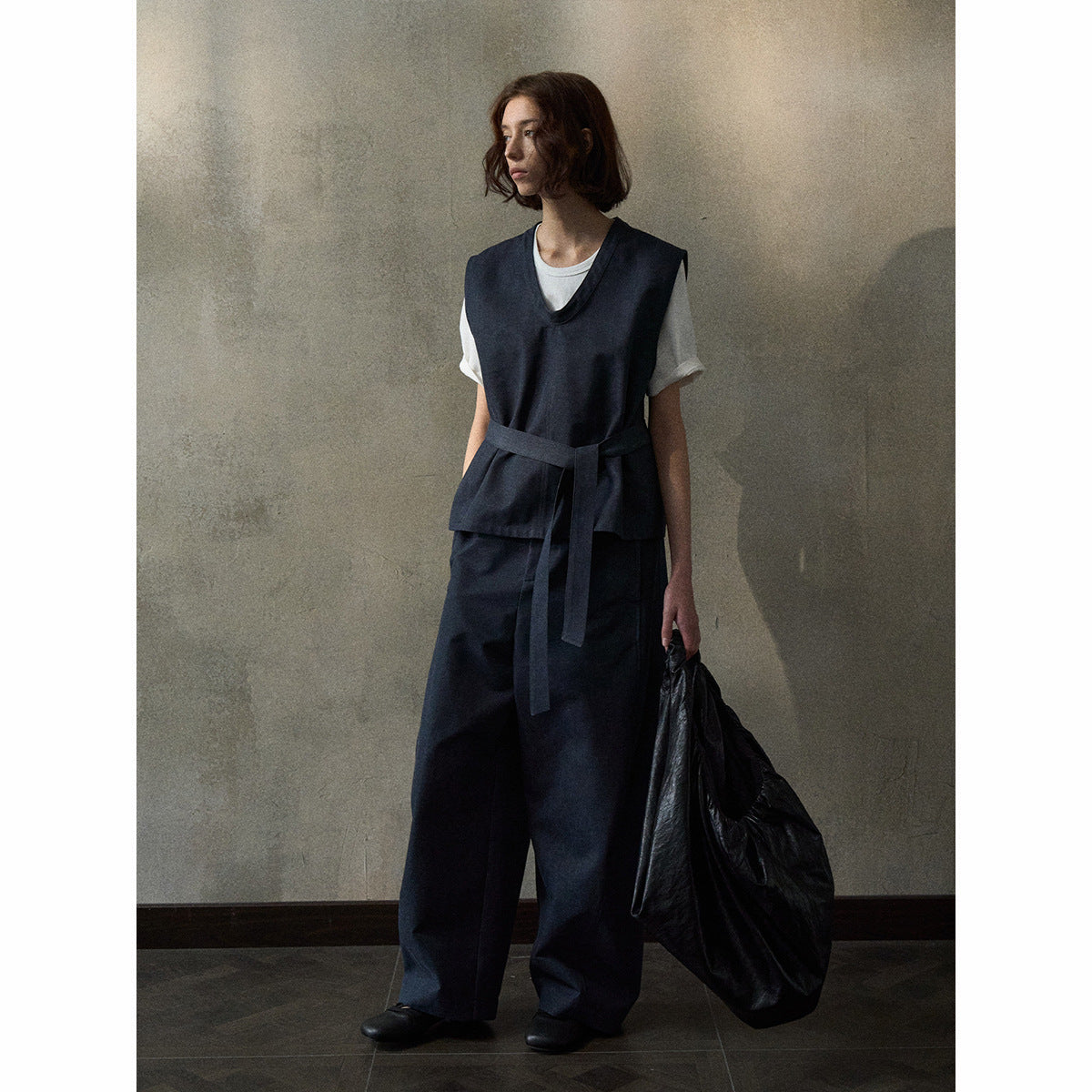 Denim style commuter scimitar pants spring new mid-low waist casual versatile and thin denim