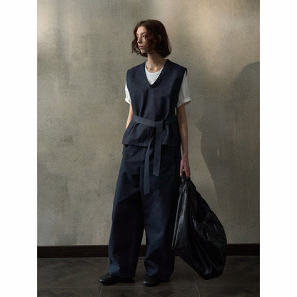 Denim style commuter scimitar pants spring new mid-low waist casual versatile and thin denim