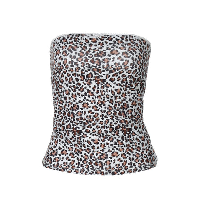 Sexy Animal Print Strapless Tube Top