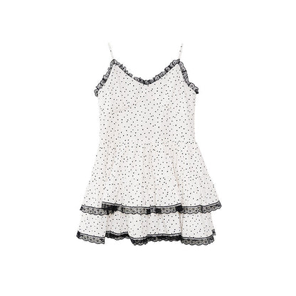 Polka Dot Lace Strap Dress