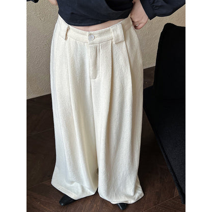 High waist, thin and loose, versatile wide-leg pants for women