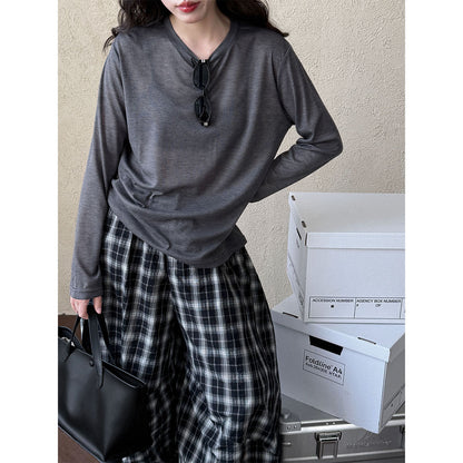 Sunscreen shirt Tencel thin long-sleeved T-shirt women's summer new loose blouse knitted mask top