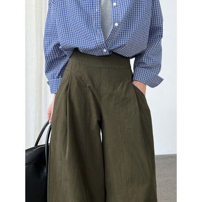Simple casual straight trousers