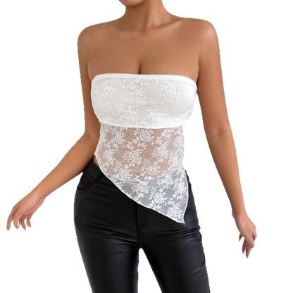 Off-Shoulder Lace Tube Top