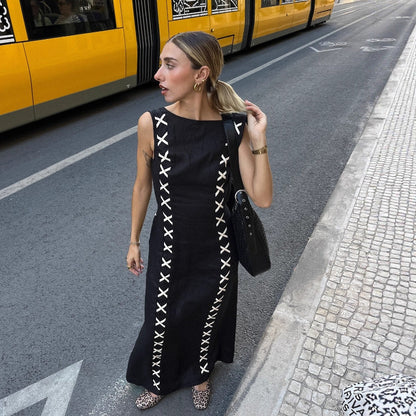 Women's summer new strap skirt fashion temperament sleeveless design sense slim dress women