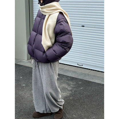 White duck down jacket women's new winter hooded warm fluffy down jacket