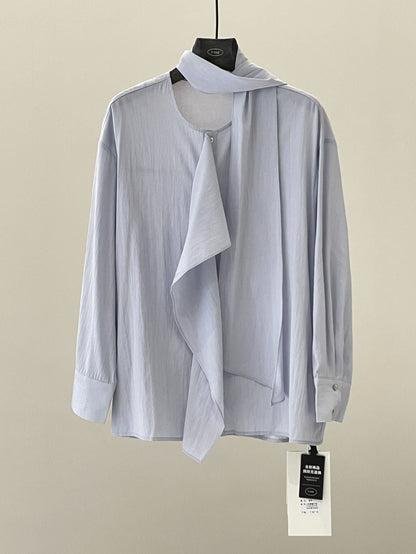 Lazy drape thin long-sleeved shirt
