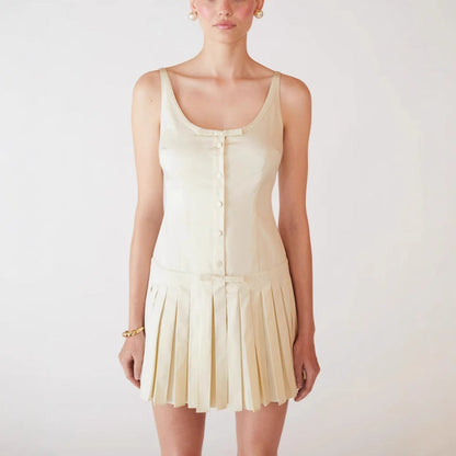 Spot Women's Fashion Spice Girls Skinny Suspender Dress Waist Sexy Pleated Short Skirt Women