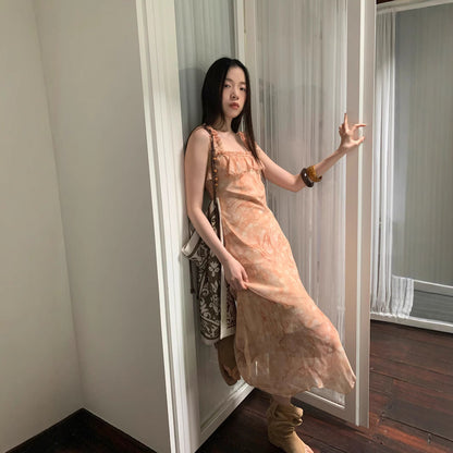 Skin-friendly and comfortable slimming floral slip dress