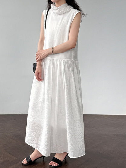 Gentle and sweet wind vest skirt women's summer design sense streamer neckline pure age-reducing dress