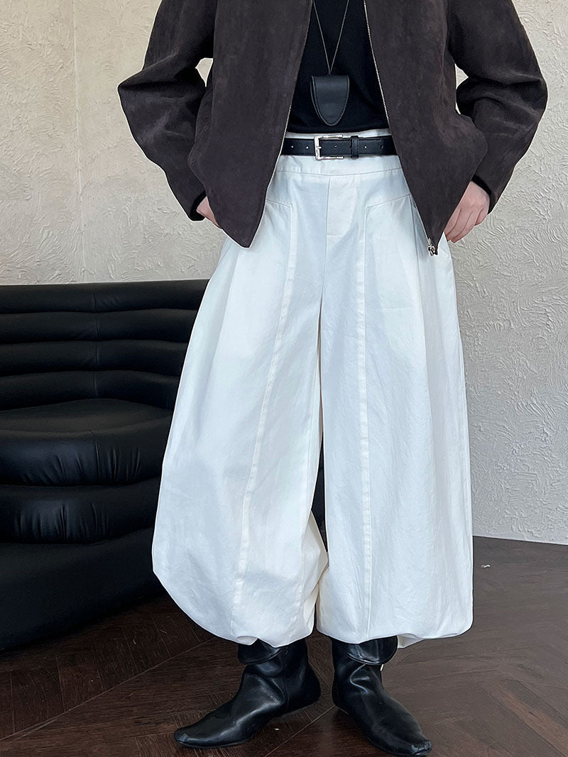 Simple casual straight trousers