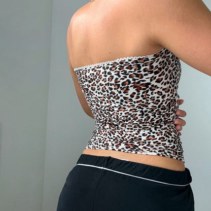 Sexy Animal Print Strapless Tube Top
