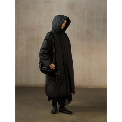 Soft marshmallow simple hooded loose wrap warm light down jacket