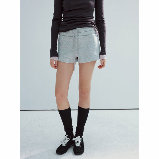 Spring new casual high waist horizontal insert bag air cloud simple lace-up super short sweatpants