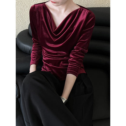 High-end temperament slim-fitting and thin top women