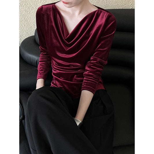 High-end temperament slim-fitting and thin top women
