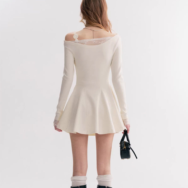 Lace Off-Shoulder Mini Dress