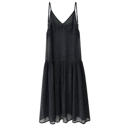 Retro polka dot perspective stacked vest skirt women's 26 early spring new niche lazy wind suspender skirt