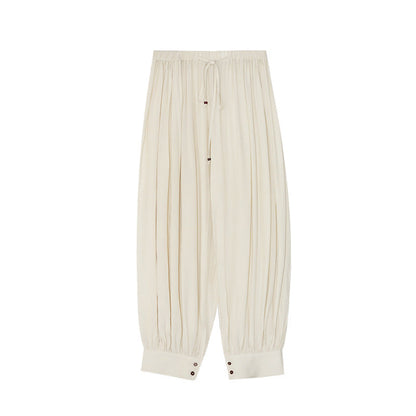 Loose casual pants drawstring elastic waist leggings