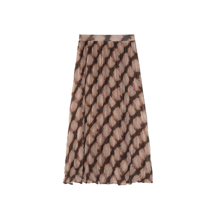 Unique temperament elastic waist skirt