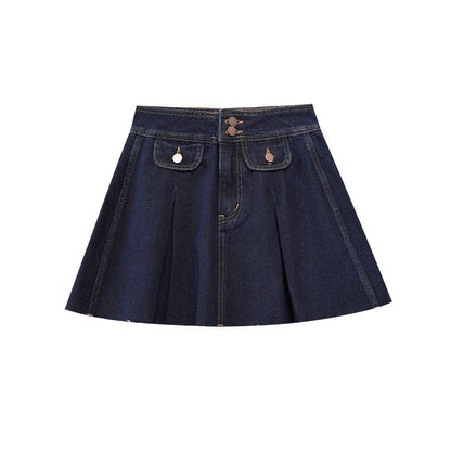 Street Trend Fashion Retro Hairy Denim Skirt