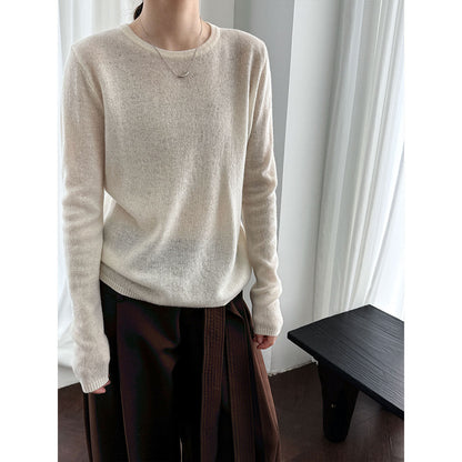 Korean high-end versatile wool knitted bottoming shirt women's autumn new slim-fitting and thin top