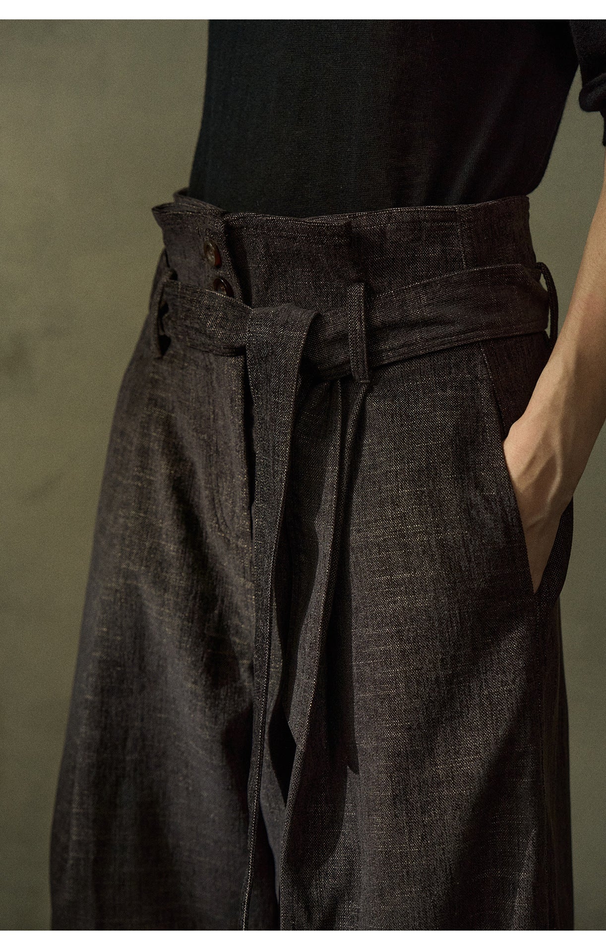 Autumn new design adjustment straps fleece two-color loose and versatile casual pants