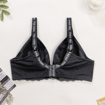 Large size women's bra lace comfortable gathering anti-sagging large chest small upper support large size underwear