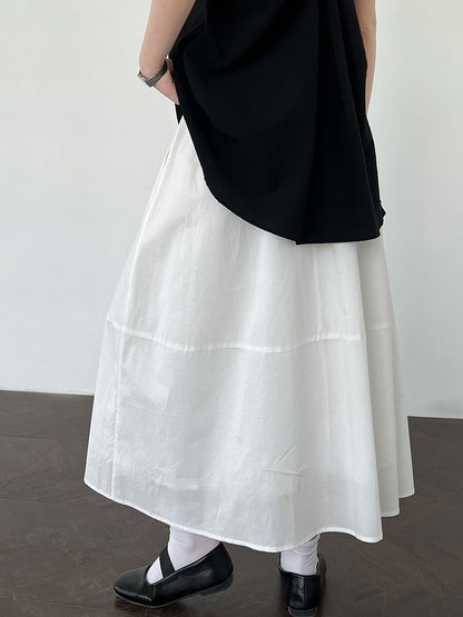 Yellow skirt summer new high waist and thin A-shaped skirt loose hip umbrella skirt fairy skirt