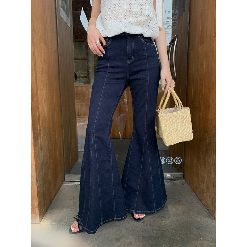 Versatile Washed Skinny Legs Flared Jeans