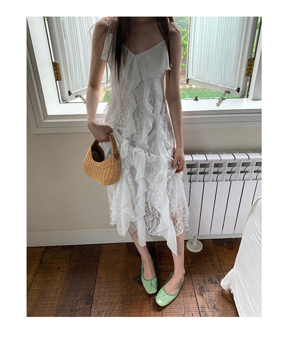 Heavy Industry Skinny Waist Lace Suspender Dress