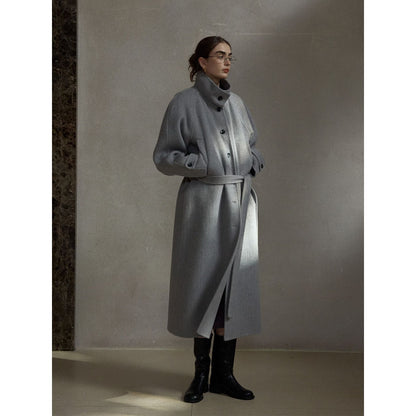 Winter commuter design stand-up collar double-breasted double-sided wool coat jacket
