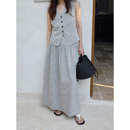 Wear formula, light luxury old money style V-neck vest jacket