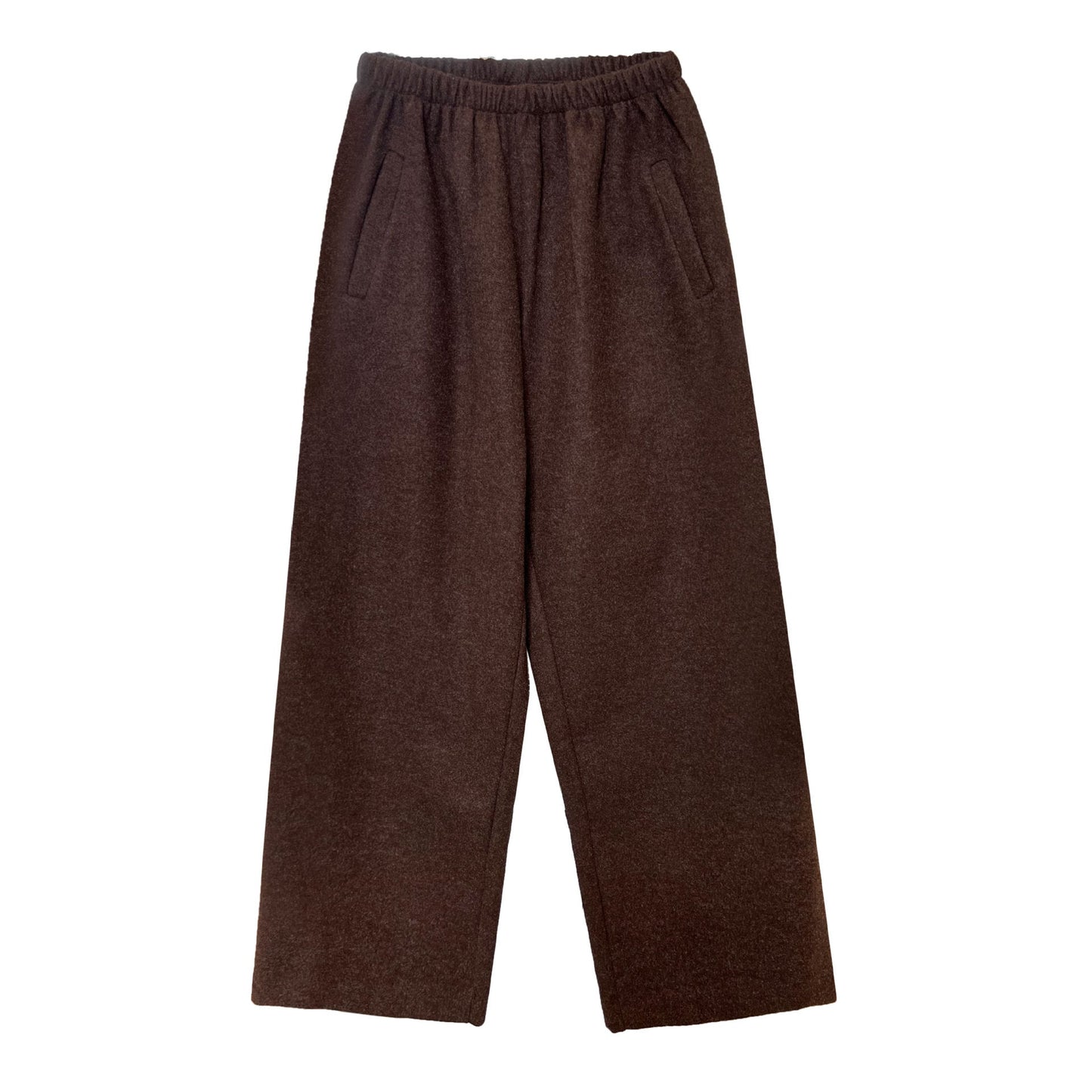 Korean version autumn and winter imitation cashmere grandma pants nine-point wide-leg pants elastic waist wool woolen pants women