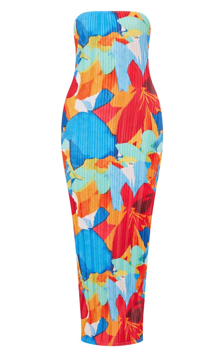 Trendy Pleated Tube Top Maxi Dress