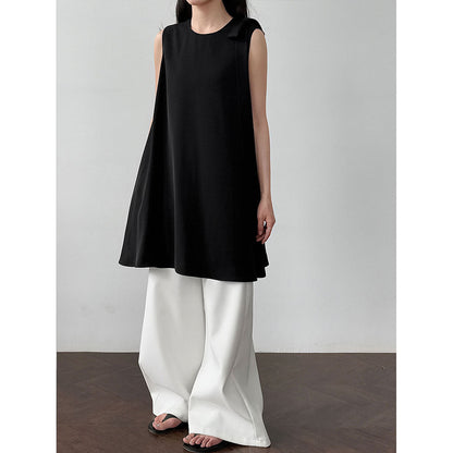 French holiday bow sleeveless vest skirt summer new temperament niche design dress