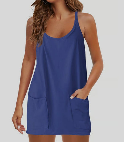 Summer Ladies Suspender Top Jumpsuit Shorts Jumpsuit Casual Suit Solid Color