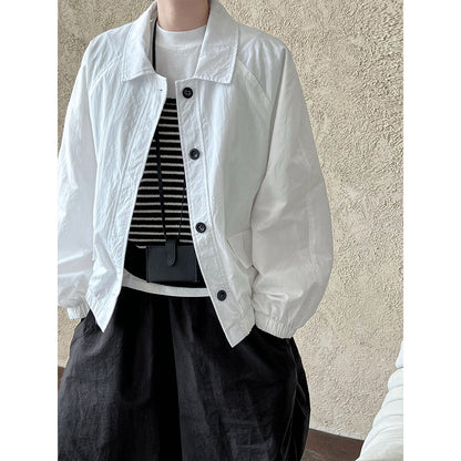 Spring new versatile loose short jacket women's design casual lapel jacket top