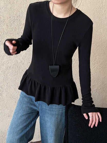 Ballet skirt ruffle bottom T-shirt