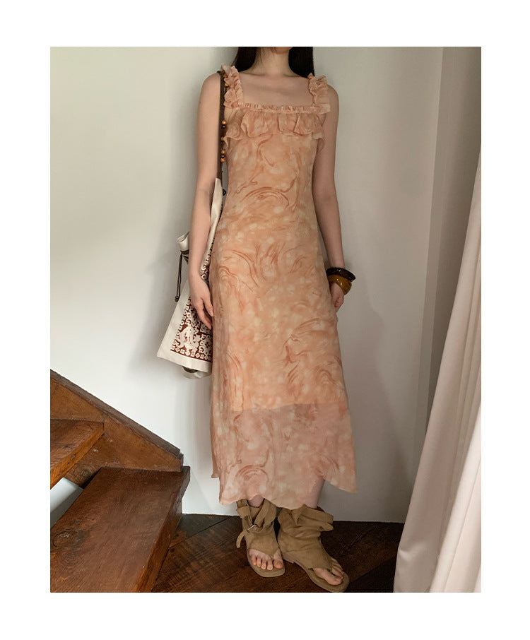 Skin-friendly and comfortable slimming floral slip dress