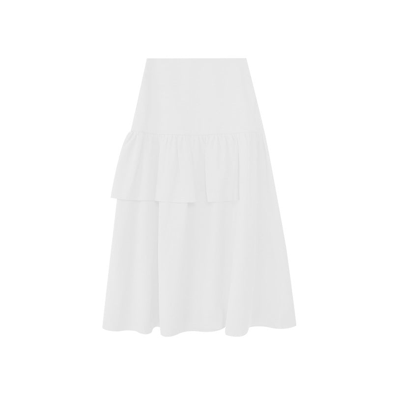 Lace design umbrella skirt high waist a-shaped skirt