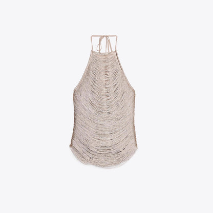 Tassel Halter Crop Top