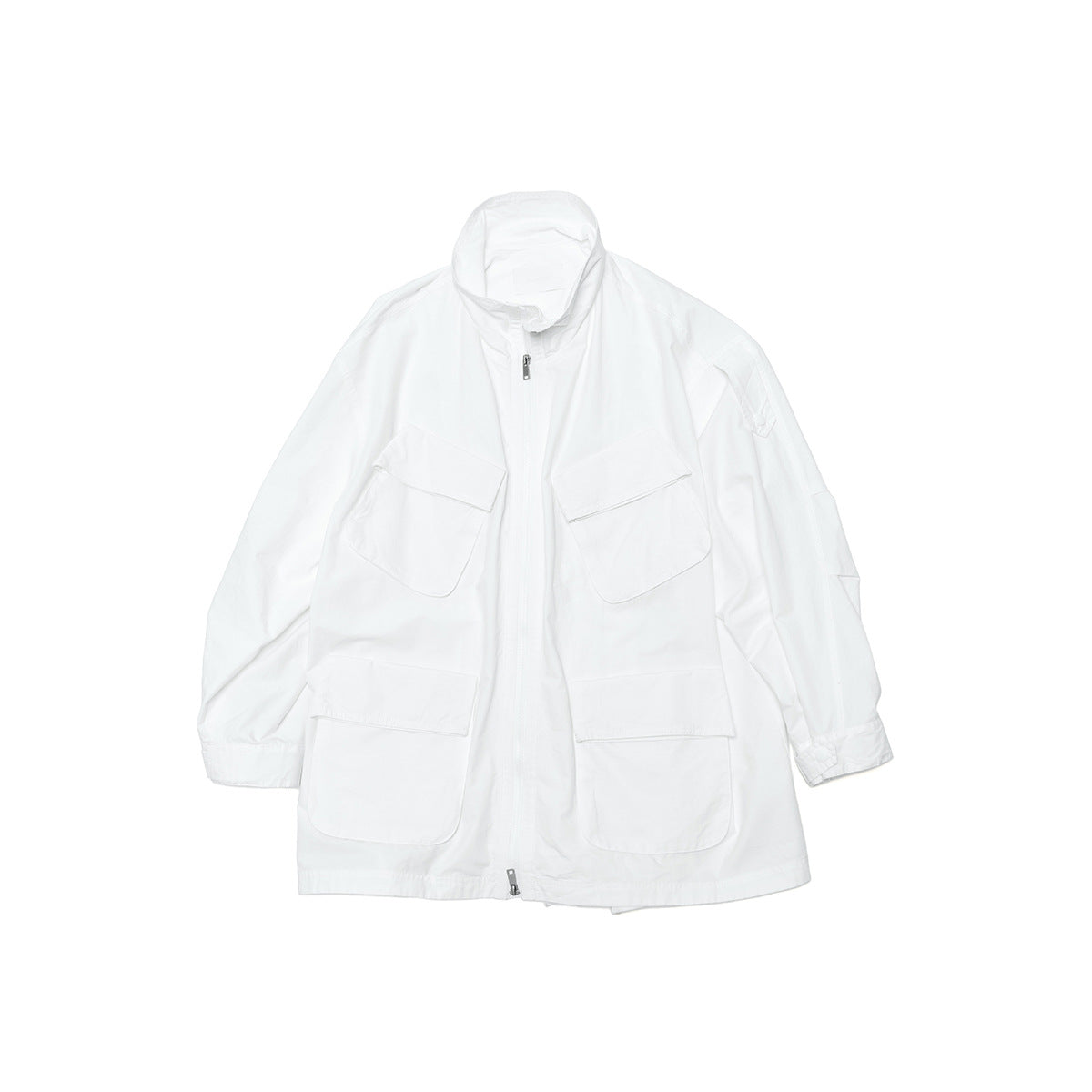 Spring new casual lapel linen cotton solid color tooling multi-pocket long thin coat