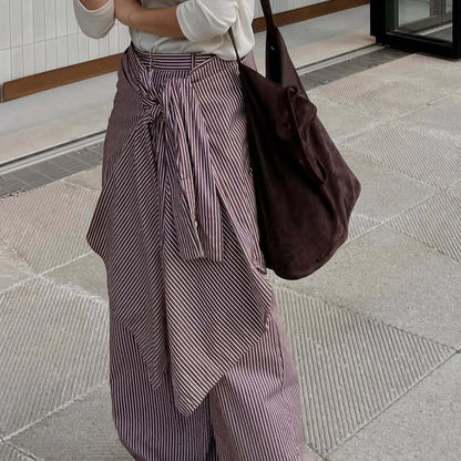 Spring and summer retro slack straight loose drawstring casual pants