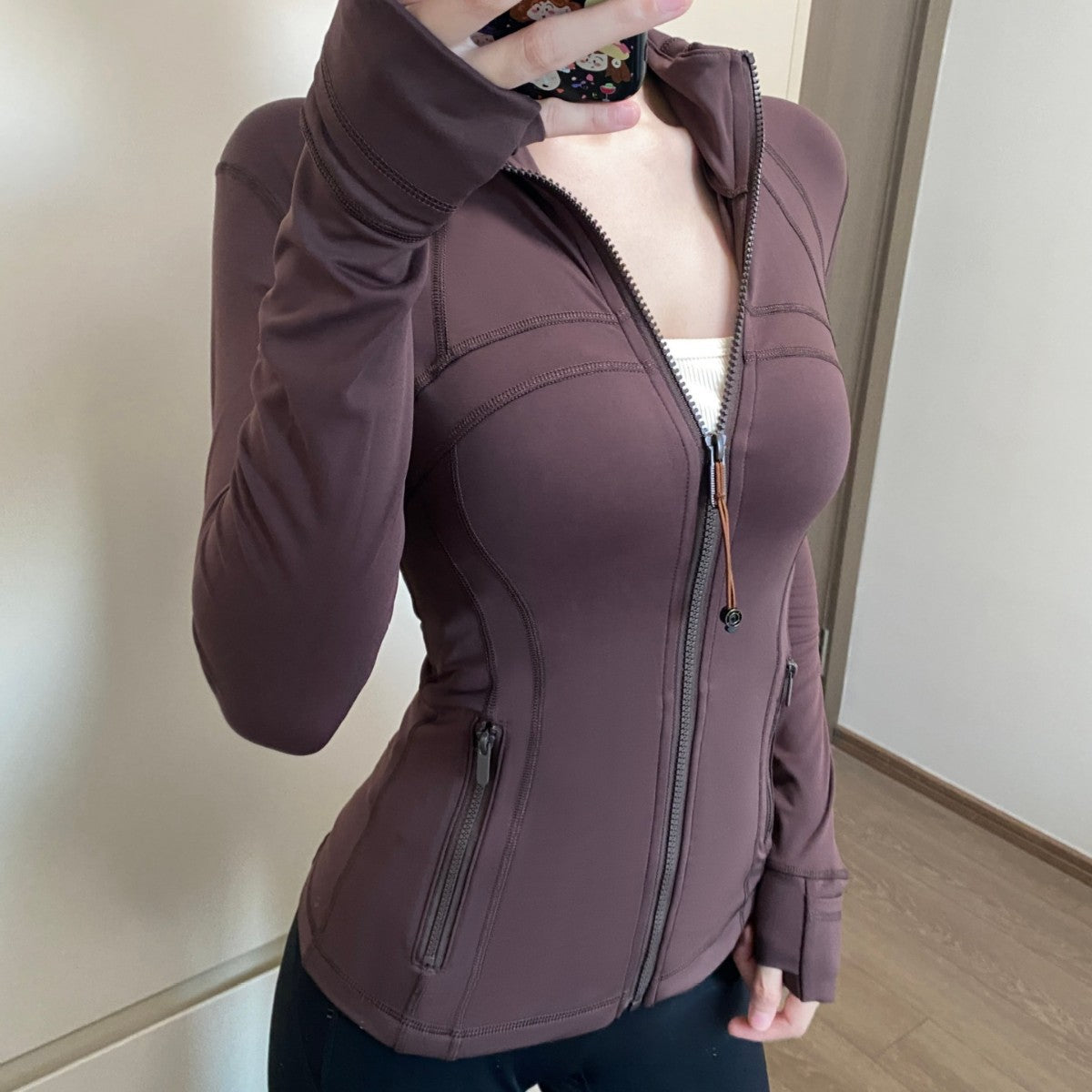 Yoga Jacket Women Long Sleeve Zip-Up Breathable Sports Fitness Top