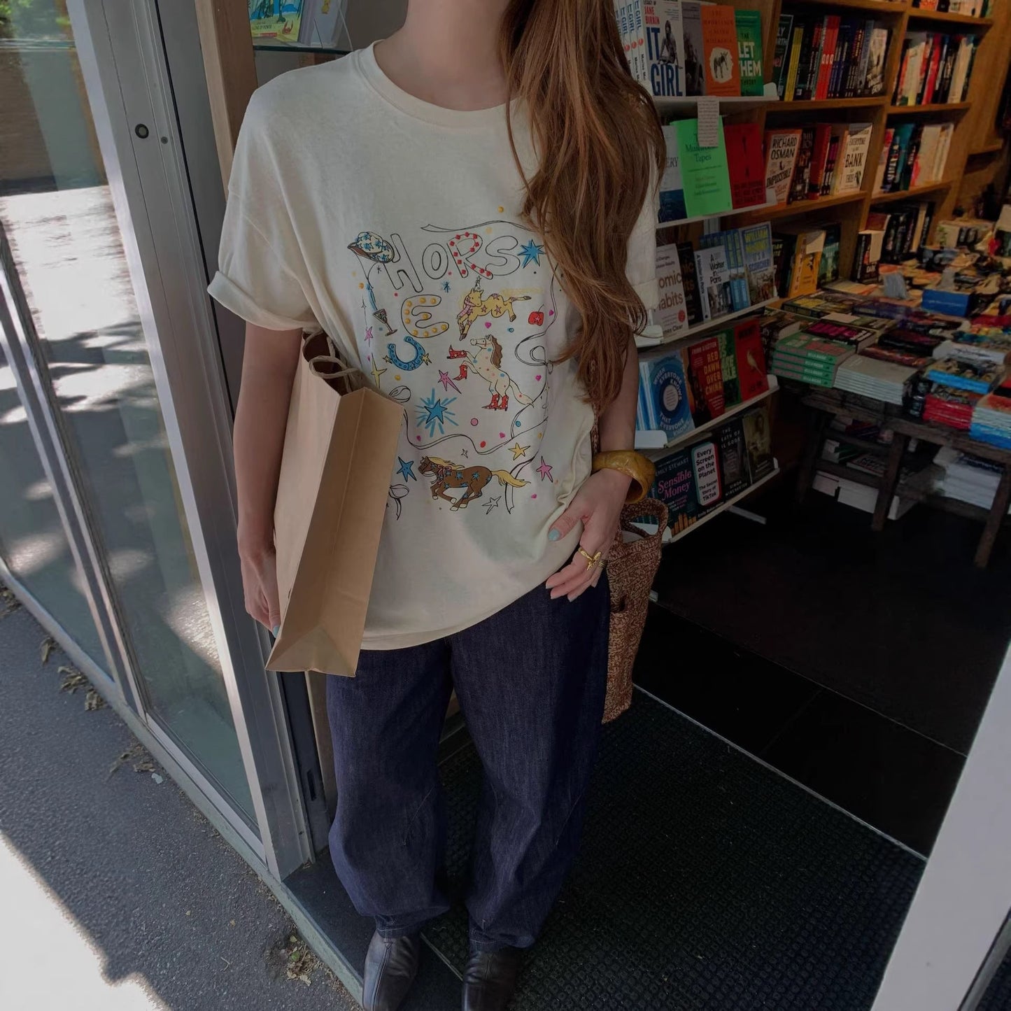 Cartoon Anime Print Cotton Short Sleeve T-Shirt