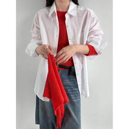 Korean Lazy Wind Shoulder Stacked Shirt Women's 26 Spring New Versatile Commuter Sunscreen Jacket