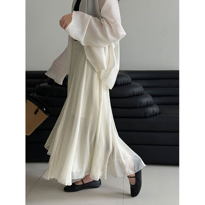 drape A word gentle and elegant wavy edge skirt women's 26 spring new casual fishtail dress
