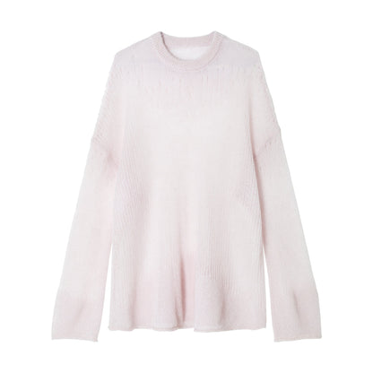 Spring new ultra-fine mohair loose soft skin-friendly wool blouse